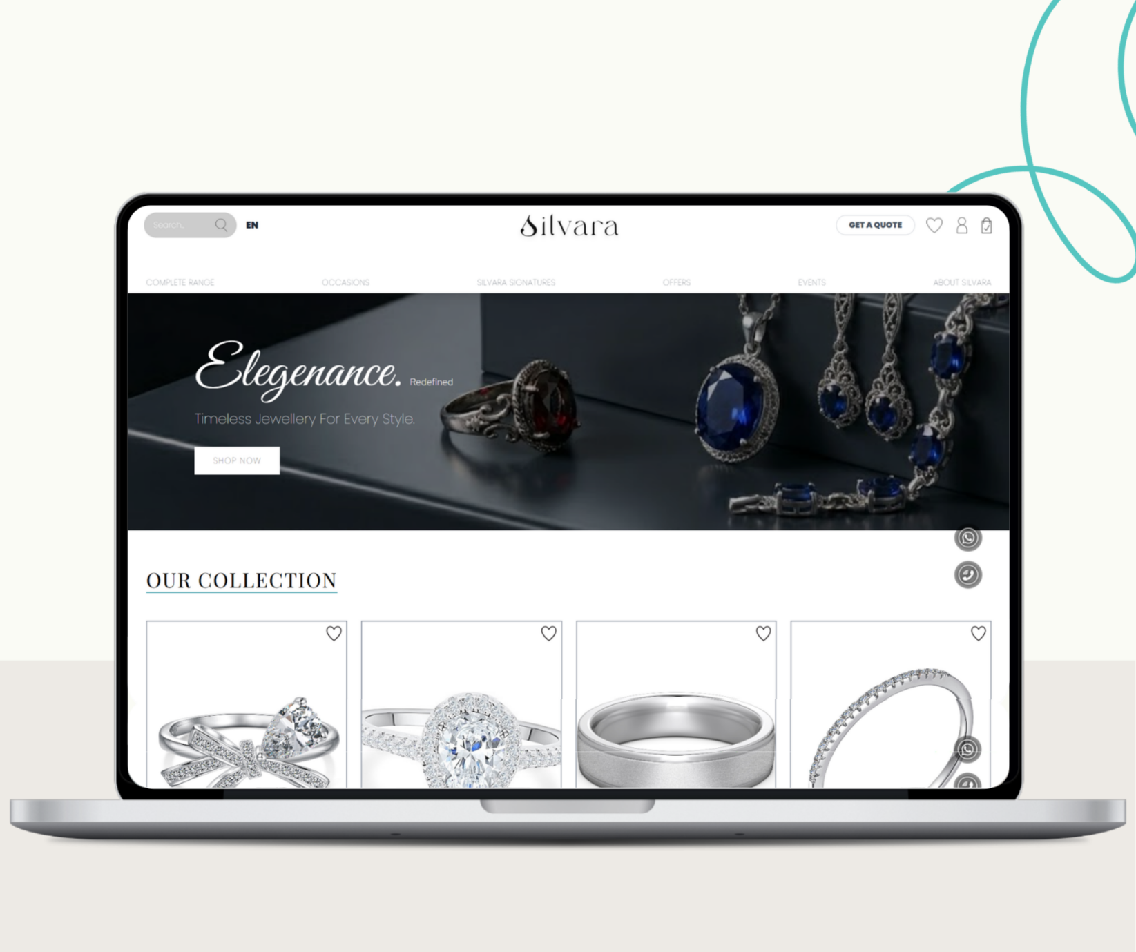Silvara — Jewelry & Accessories ecommerce website design