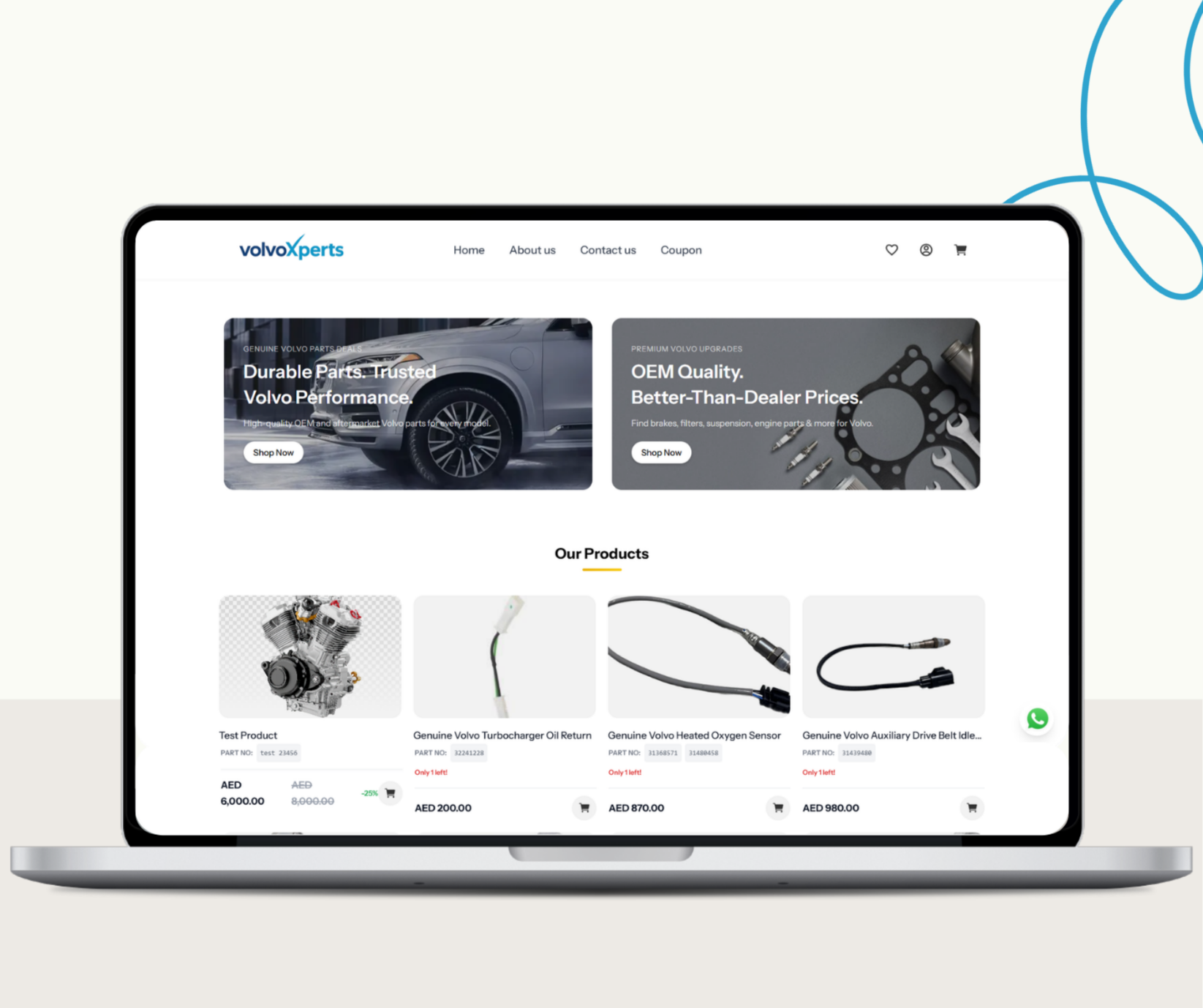 Volvo Xperts — Auto Parts ecommerce website design