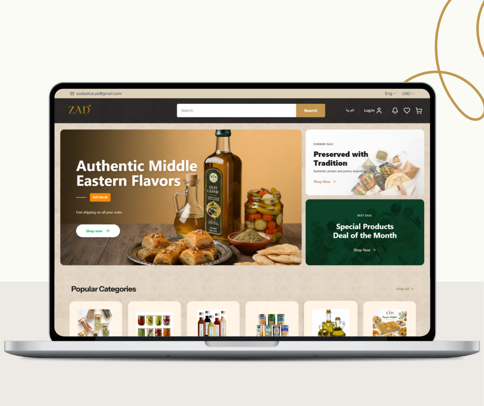 Zad Food Supplies — B2B Marketplace ecommerce website design