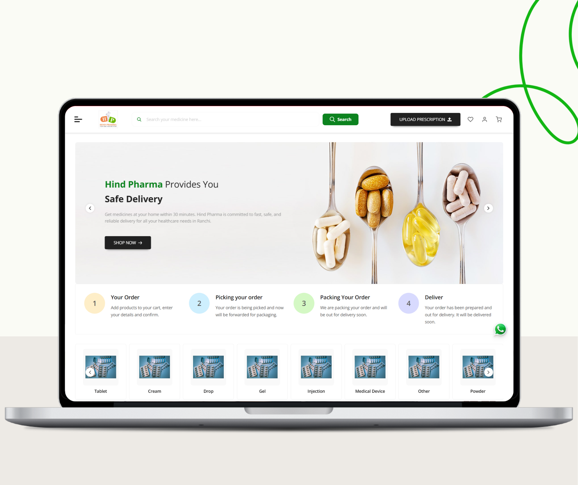 Hind Pharma — Pharmaceutical ecommerce website design