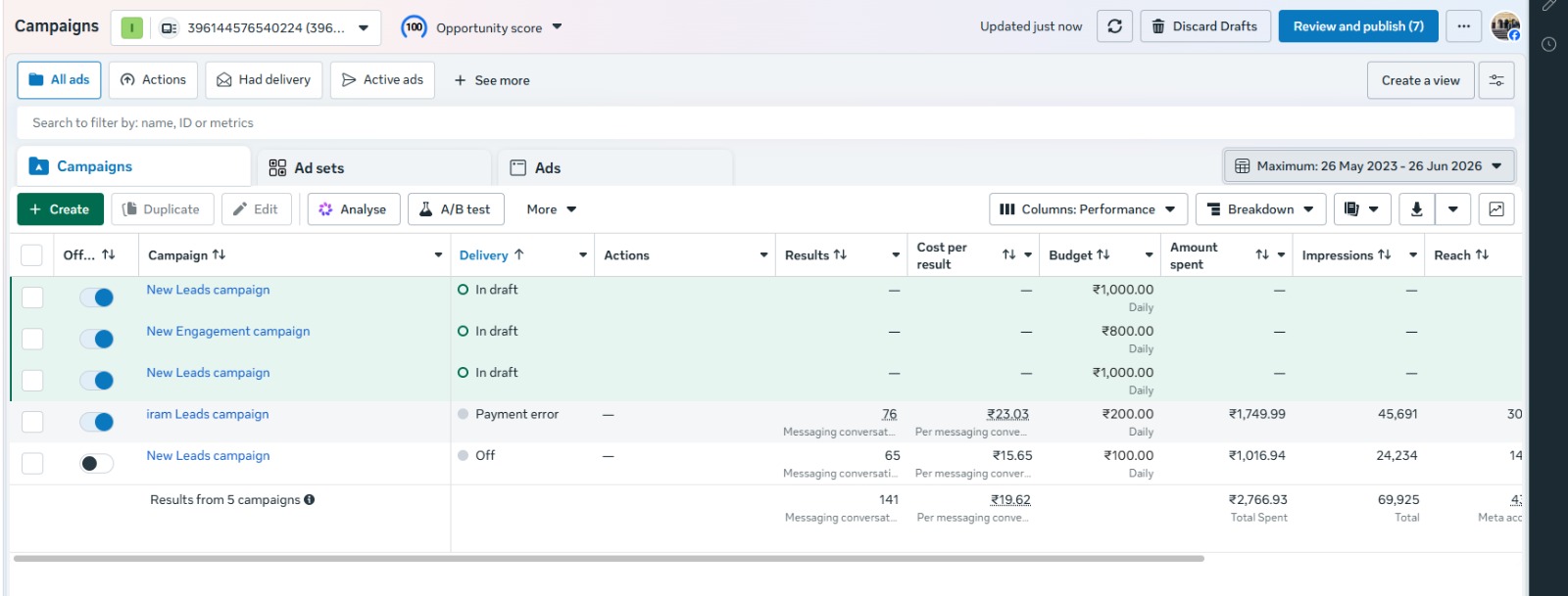 Iram Fabric dashboard